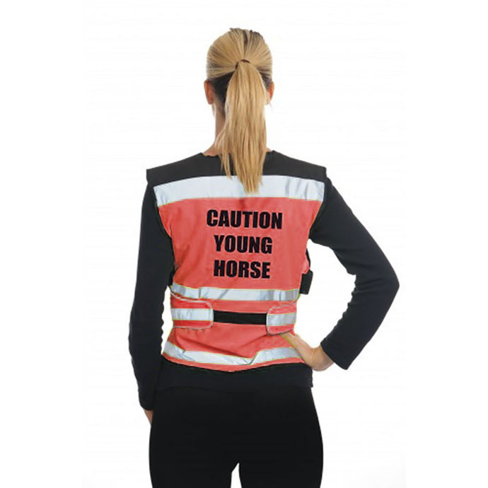 Equisafety Air Waistcoat Caution Young Horse Pink