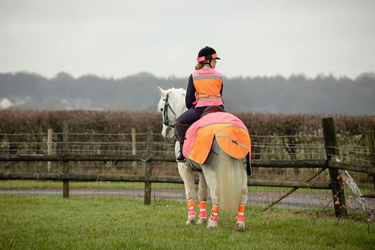 Equisafety Hi Vis Waterproof Quarter Sheet Pink/Orange