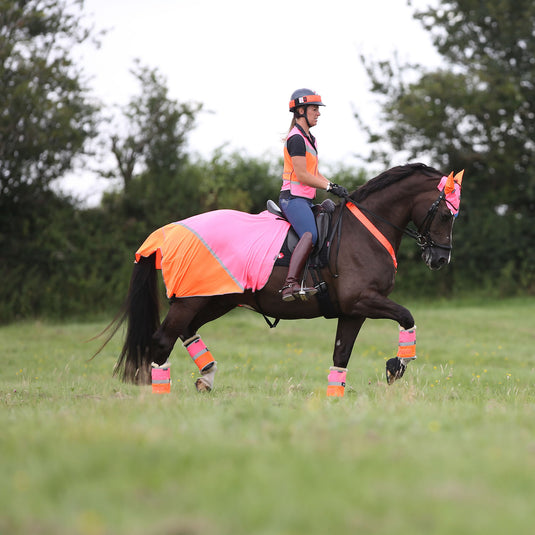 Equisafety Breathable Mesh Quarter Sheet Pink/Orange