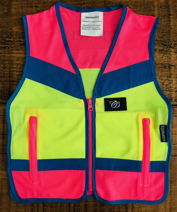 Equisafety Waistcoat Pink/Yellow