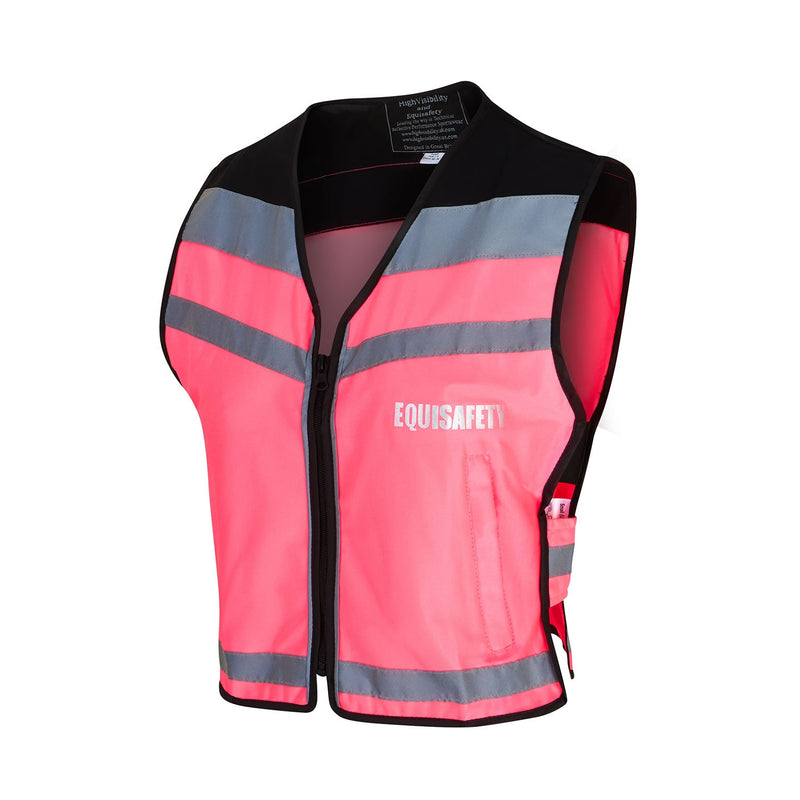 Load image into Gallery viewer, Equisafety Air Waistcoat Please Pass Wide &amp; Slowly Pink
