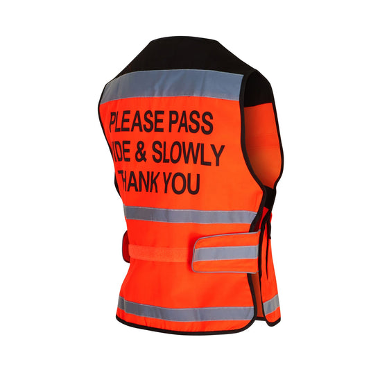 Equisafety Air Waistcoat Please Pass Wide & Slowly Red