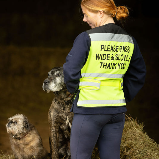 Equisafety Air Waistcoat Please Pass Wide & Slowly Yellow