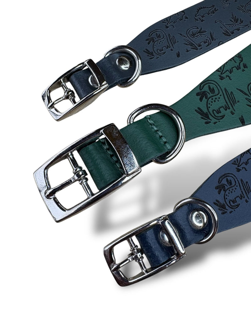 Load image into Gallery viewer, Leather Collar - Dinosaurs
