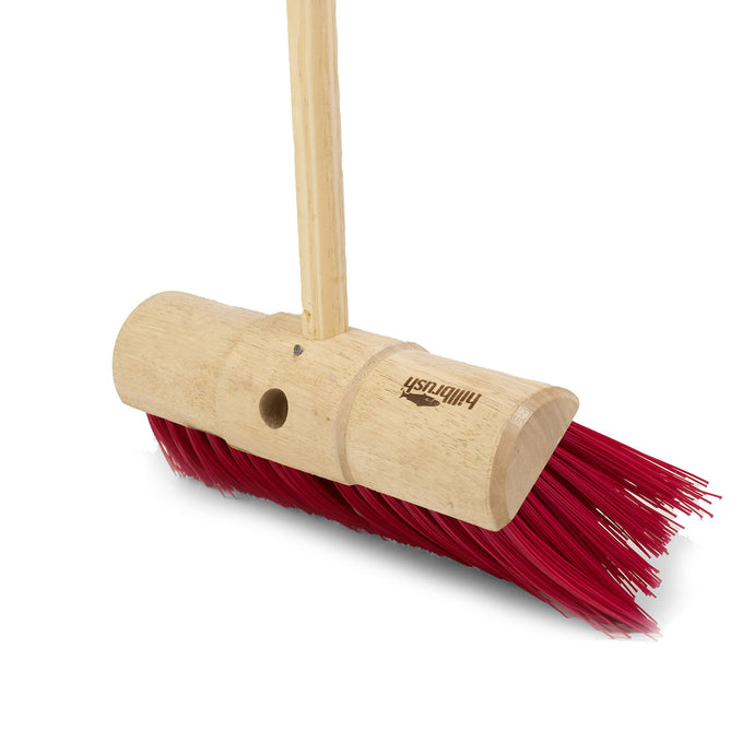 Hillbrush Trade Yard Broom Head Stiff Pet Red