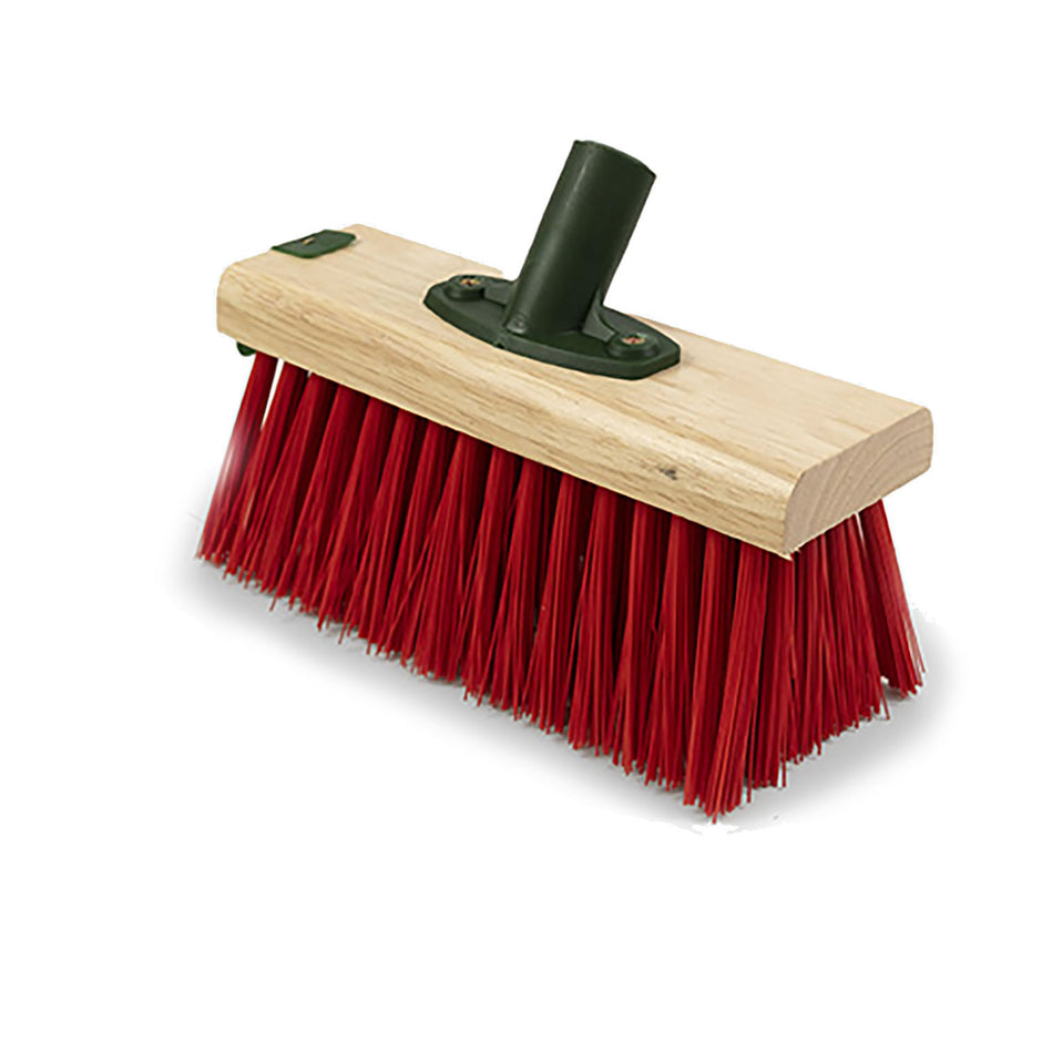 Hillbrush Trade Yard Broom Head Stiff Pvc Red