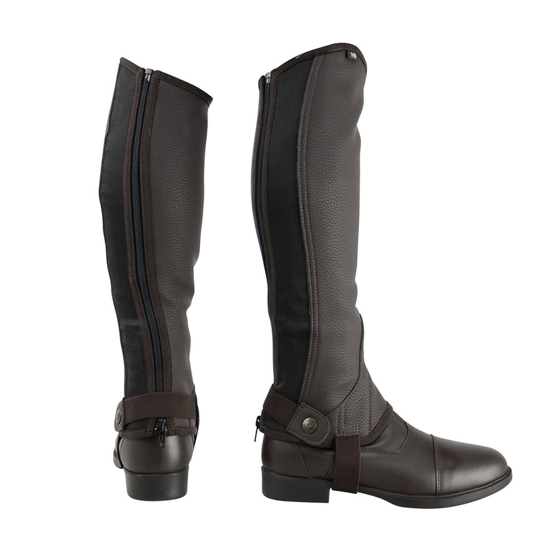 Load image into Gallery viewer, Hy Equestrian Synthetic Combi Leather Chaps Brown
