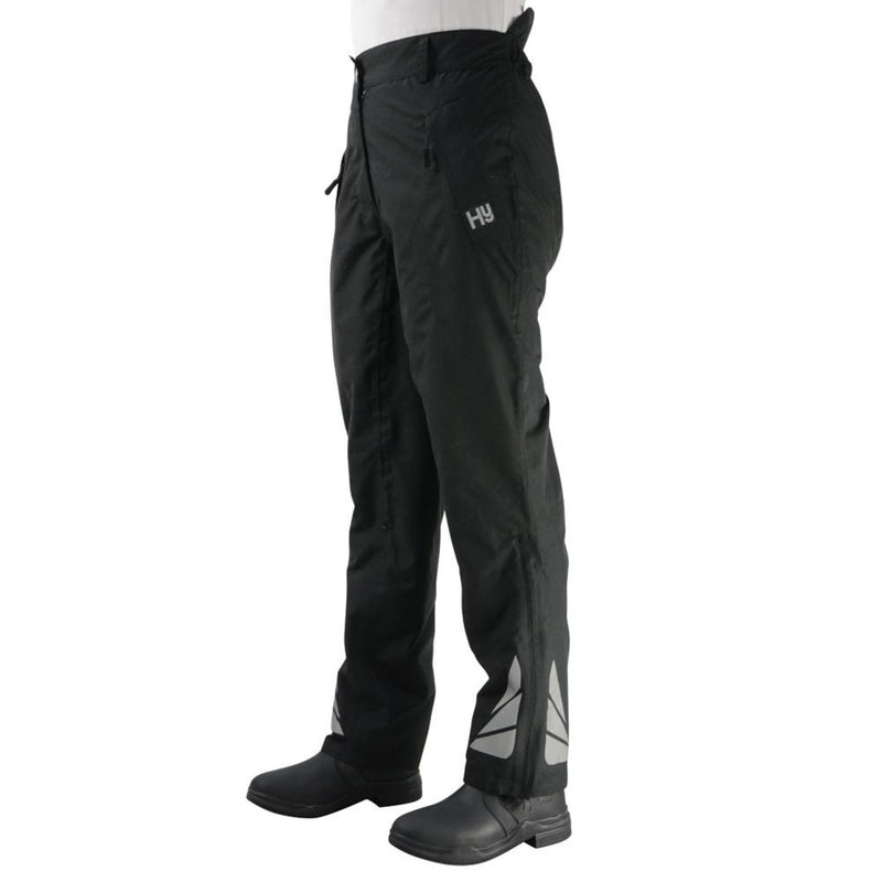 Load image into Gallery viewer, Hy Equestrian Waterproof Reflective Over Trousers Adult Blk
