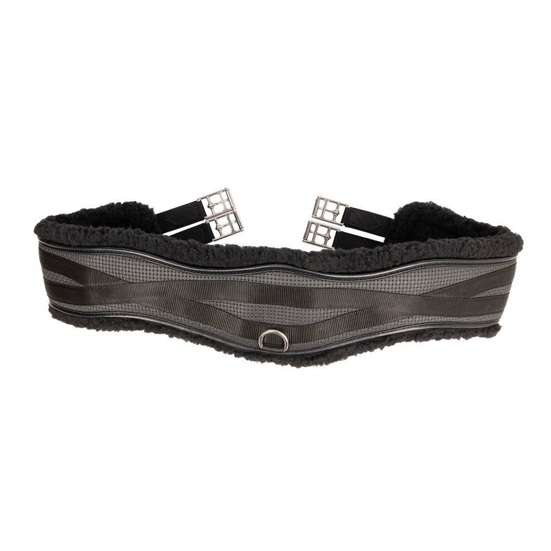 Load image into Gallery viewer, Hy Equestrian Fleece Lined Gp/Jumping Contour Girth Blk/Blk
