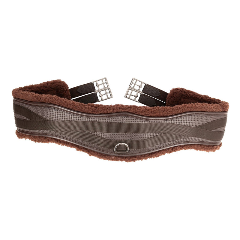 Load image into Gallery viewer, Hy Equestrian Fleece Lined Gp/Jumping Contour Girth Brn/Brn
