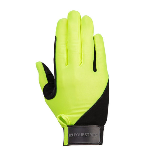 Hy Equestrian Absolute Fit Gloves Reflective Yellow