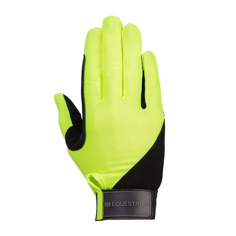 Load image into Gallery viewer, Hy Equestrian Absolute Fit Gloves Reflective Yellow
