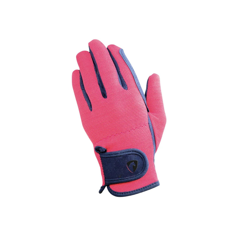 Load image into Gallery viewer, Hy Equestrian Every Day Two Tone Riding Gloves Child Nvy/Ras
