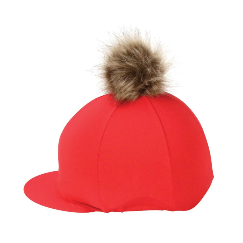 Load image into Gallery viewer, Hy Equestrian Hat Cover With Faux Fur Pom Pom

