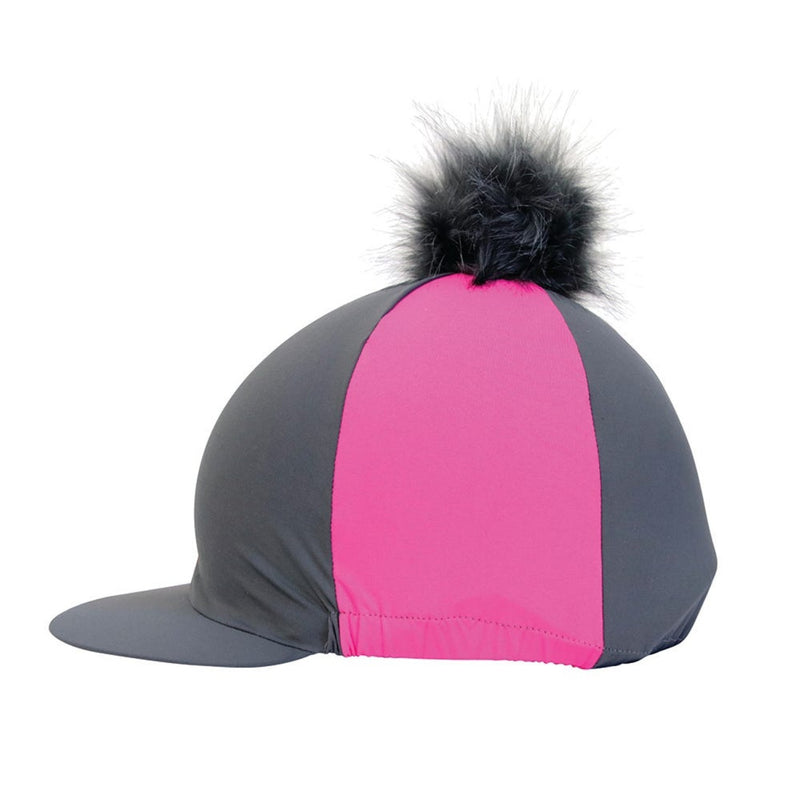 Load image into Gallery viewer, Hy Equestrian Hat Cover With Faux Fur Pom Pom
