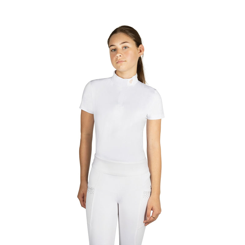 Load image into Gallery viewer, Hy Equestrian Cadiz Mizs Show Shirt White/Rose Gold
