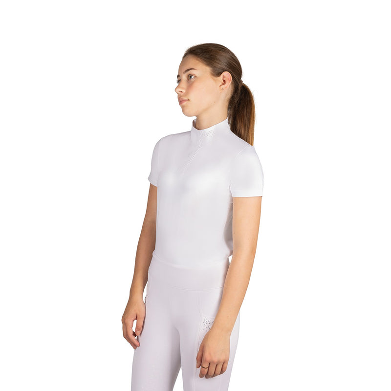 Load image into Gallery viewer, Hy Equestrian Cadiz Mizs Show Shirt White/Silver
