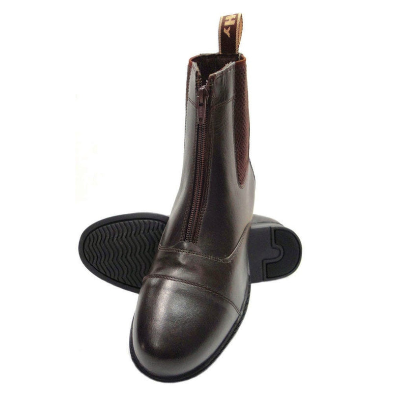 Load image into Gallery viewer, Hy Equestrian Canterbury Zip Jodhpur Boots Adult Brown

