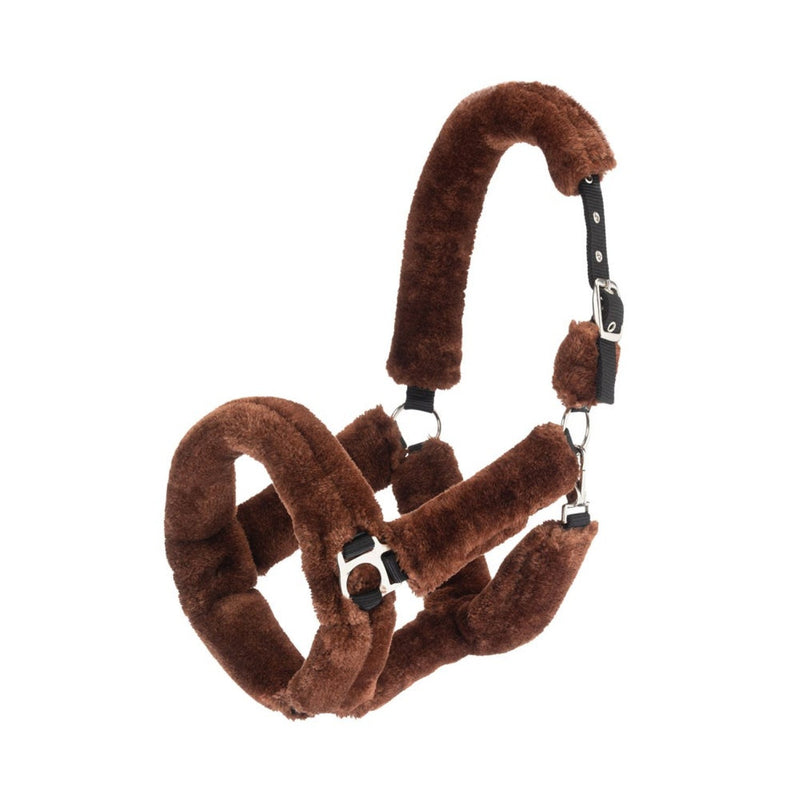 Load image into Gallery viewer, Hy Equestrian Fab Fleece Headcollar Brown
