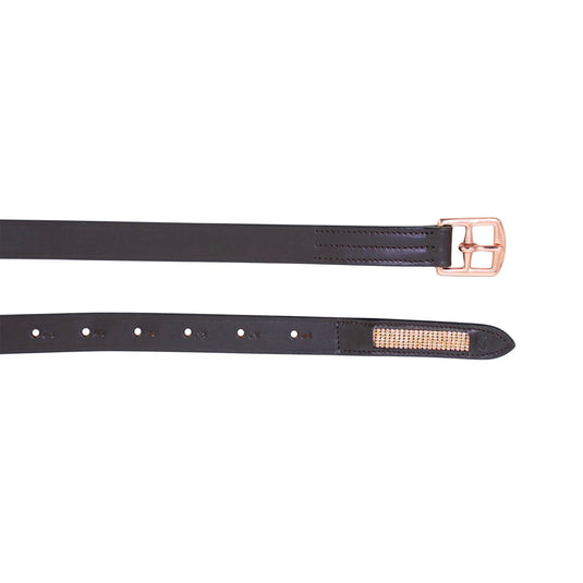 Hy Equestrian Rosciano Stirrup Leathers Child Brown/Rose Gld