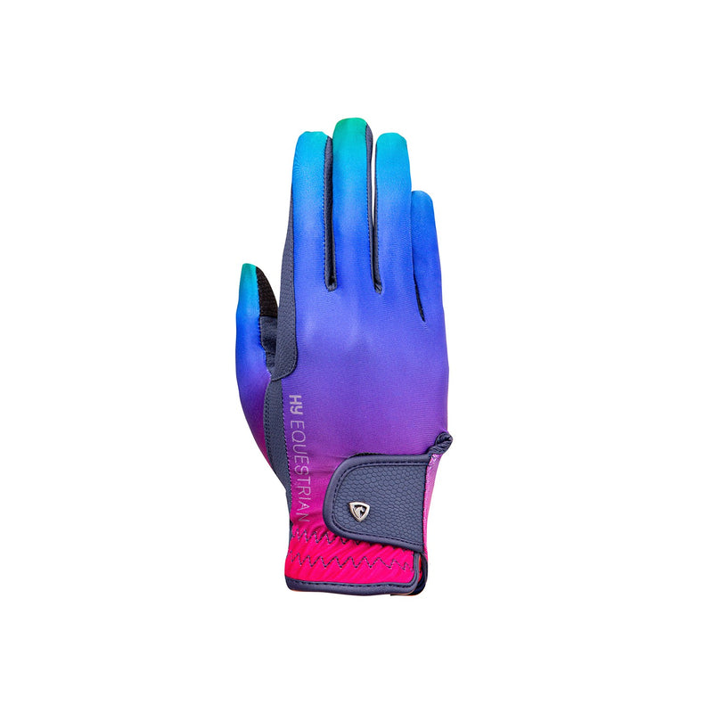 Load image into Gallery viewer, Hy Equestrian Ombre Riding Gloves Navy/Vibrant

