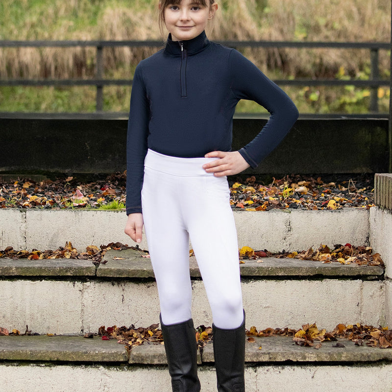 Load image into Gallery viewer, Hy Equestrian Melton Riding Tights Child White
