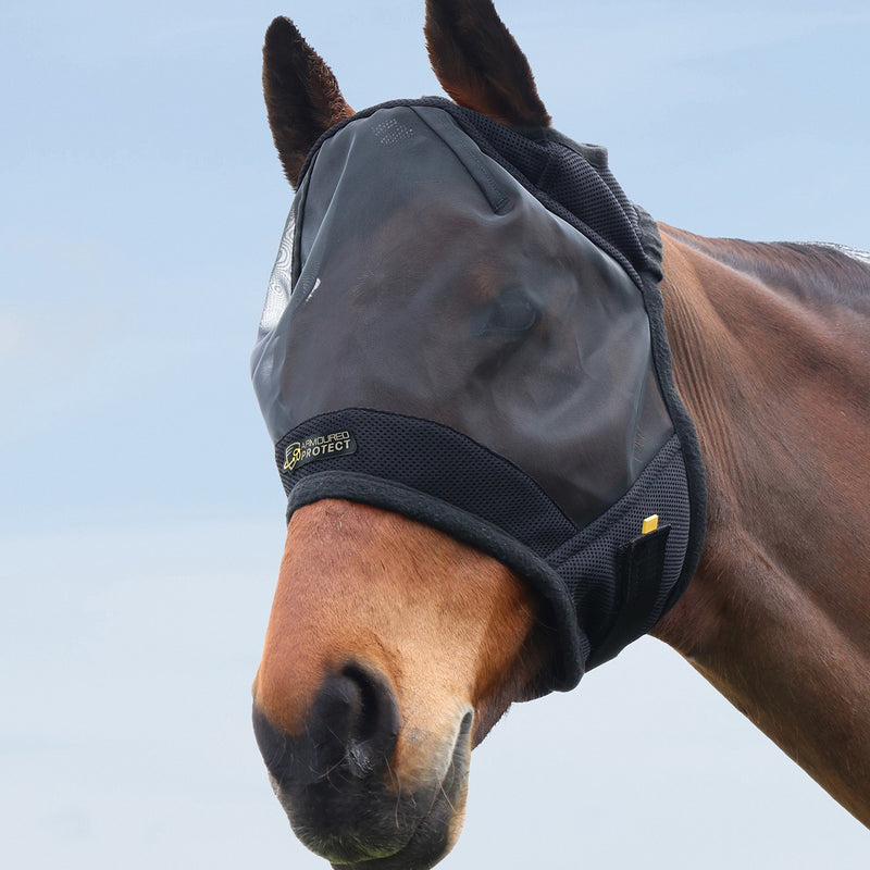 Load image into Gallery viewer, Hy Equestrian Armoured Protect Half Fly Mask Without Ears
