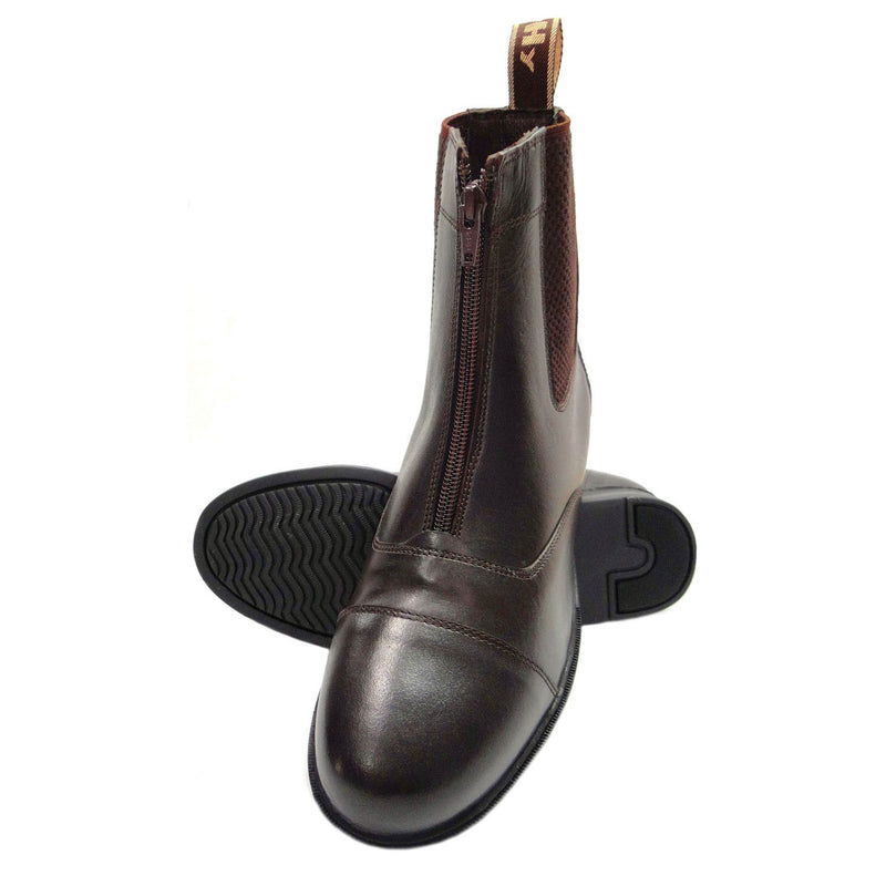 Load image into Gallery viewer, Hy Equestrian Canterbury Zip Jodhpur Boots Child Brown
