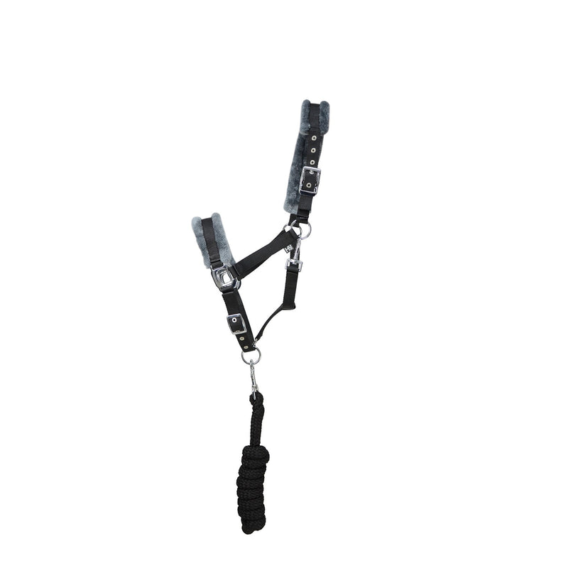 Load image into Gallery viewer, Hy Sport Active Headcollar &amp; Lead Rope Black
