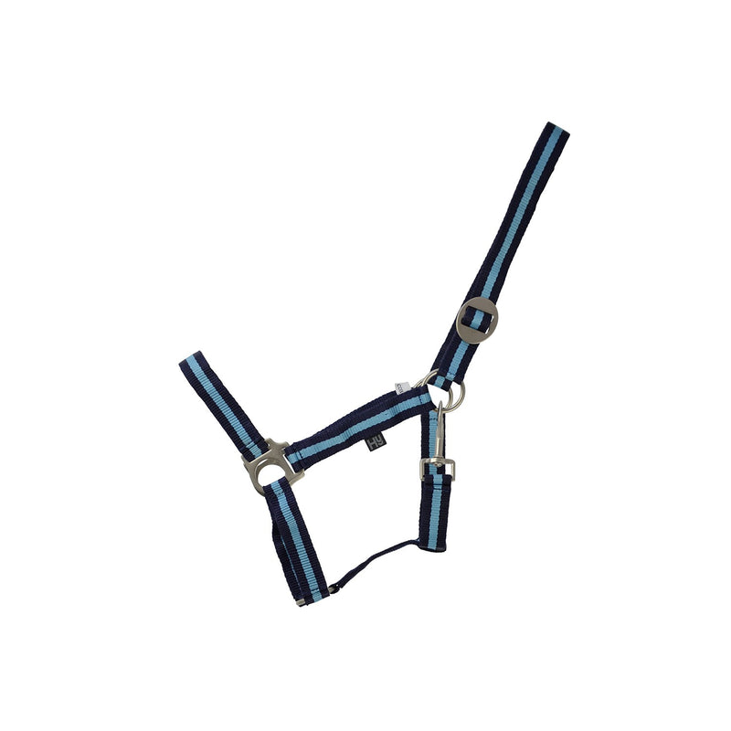 Load image into Gallery viewer, Hy Equestrian Duo Headcollar Navy/Light Blue

