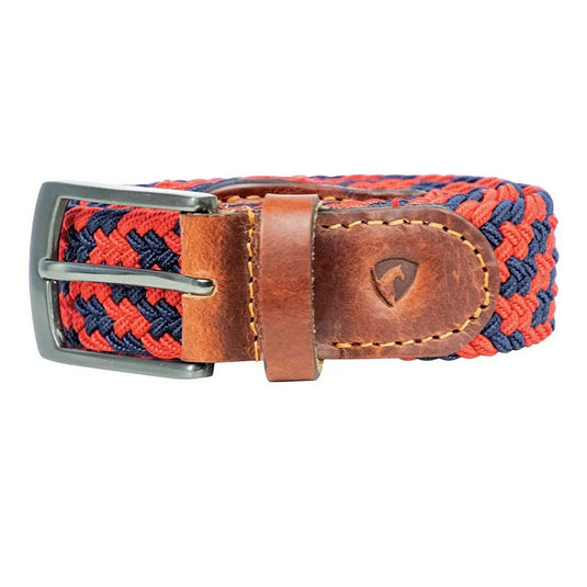 Hy Equestrian Woven Elastic Belt Navy/Burgundy