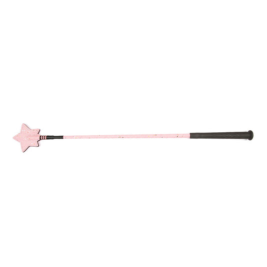 Hy Equestrian Glitter Star Riding Whip Pink