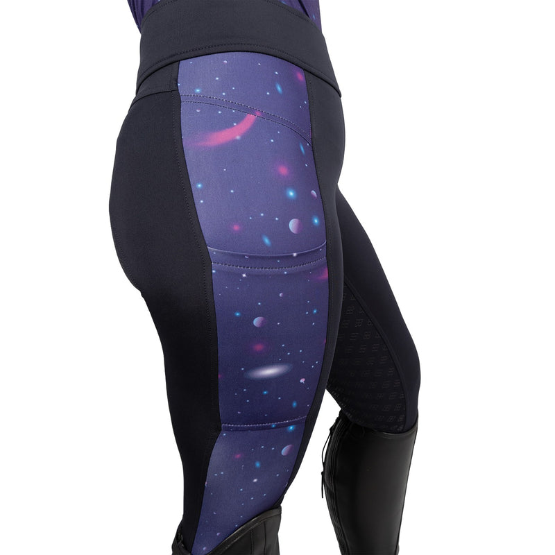 Load image into Gallery viewer, Hy Equestrian Elevate Out Of This World Tights Nvy/Mgt
