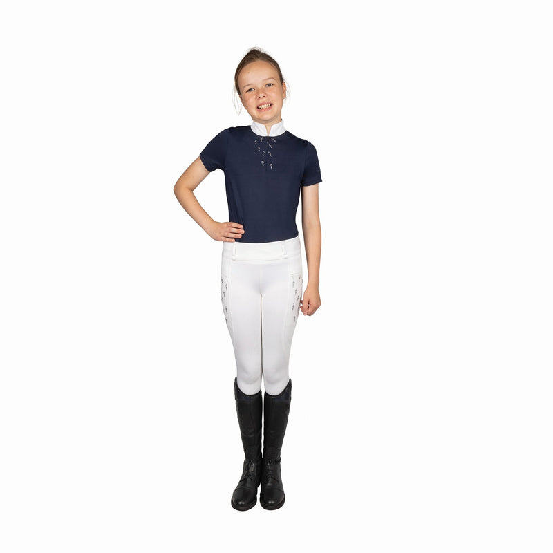 Load image into Gallery viewer, Hy Equestrian Children's Roka Reign Riding Tights White
