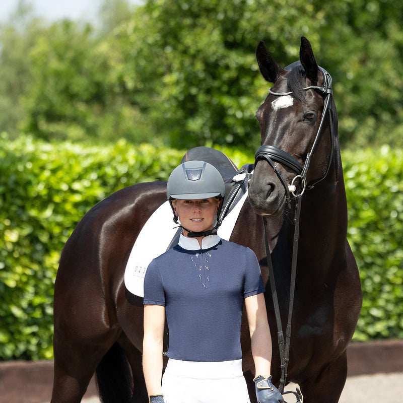 Load image into Gallery viewer, Hy Equestrian Roka Reign Show Shirt Navy
