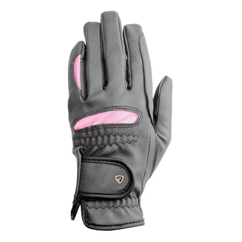 Load image into Gallery viewer, Hy Equestrian Lightweight Riding Gloves Black/Pink
