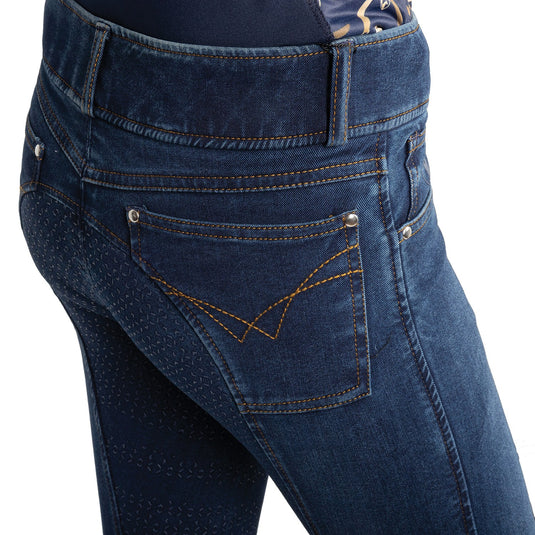 Hy Equestrian Elevate Mizs Style Denim Breeches Dark Blue