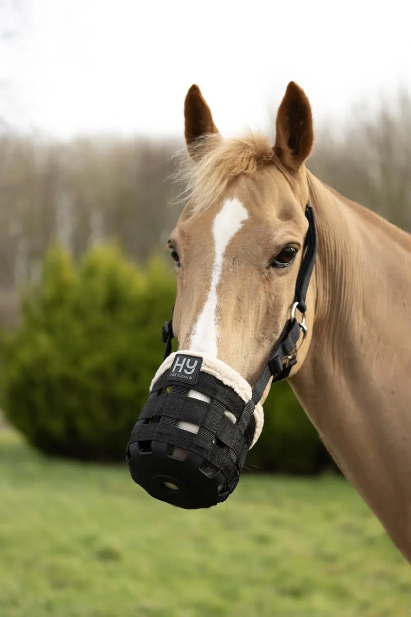 Load image into Gallery viewer, Hy Equestrian Muzzle with Fleece.
