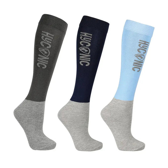 HyCONIC Children's Socks by Hy Equestrian (Pack of 3) - Blue