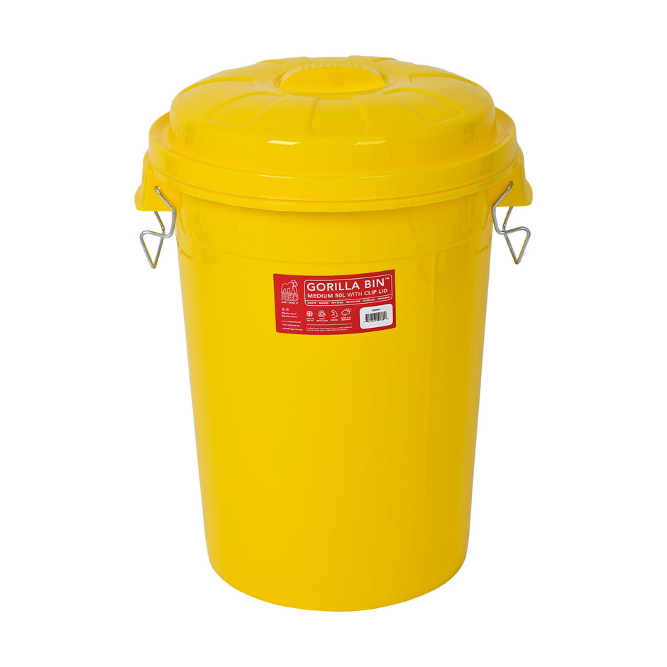 Red Gorilla Bin With Clip Lid 50 Lt