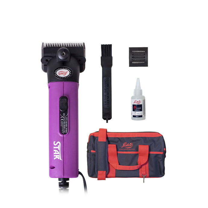Lister Star Equine Clipper Kit Purple C/W Holdall