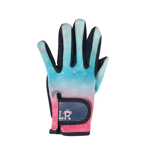 Little Rider Dazzling Diamond Riding Gloves Child Teal/Pink
