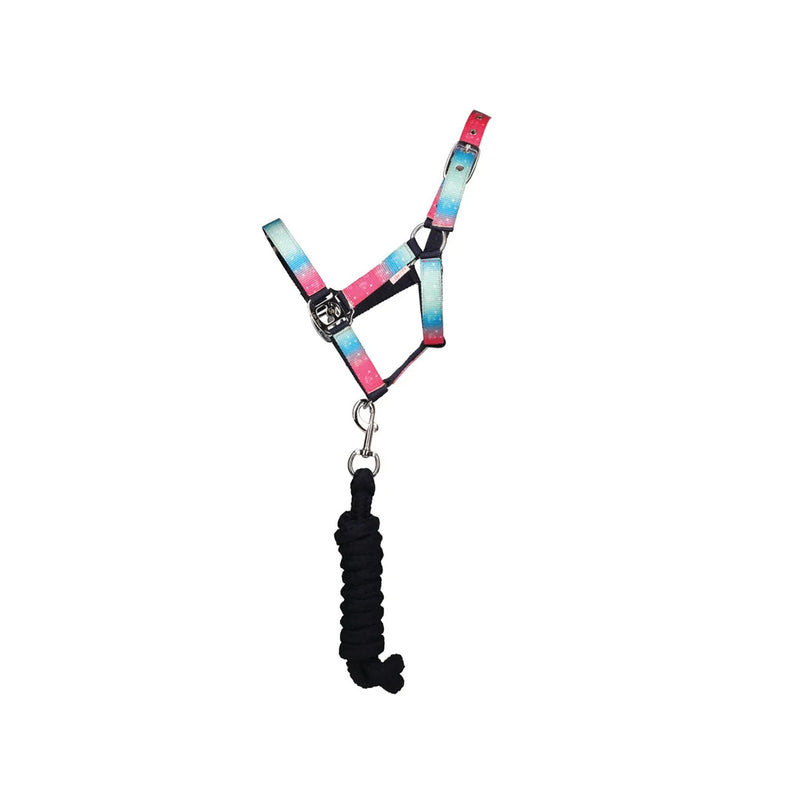 Load image into Gallery viewer, Little Rider Dazzling Diamond Headcollar &amp; Lead Rope Navy
