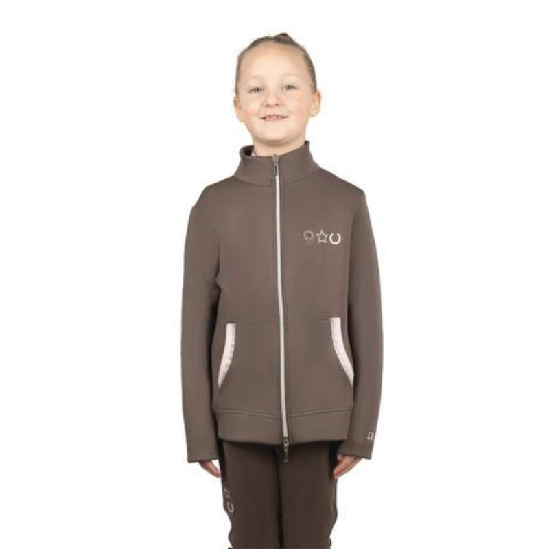 Load image into Gallery viewer, Little Rider Lucky Pony Zip Jacket Grey/Pink
