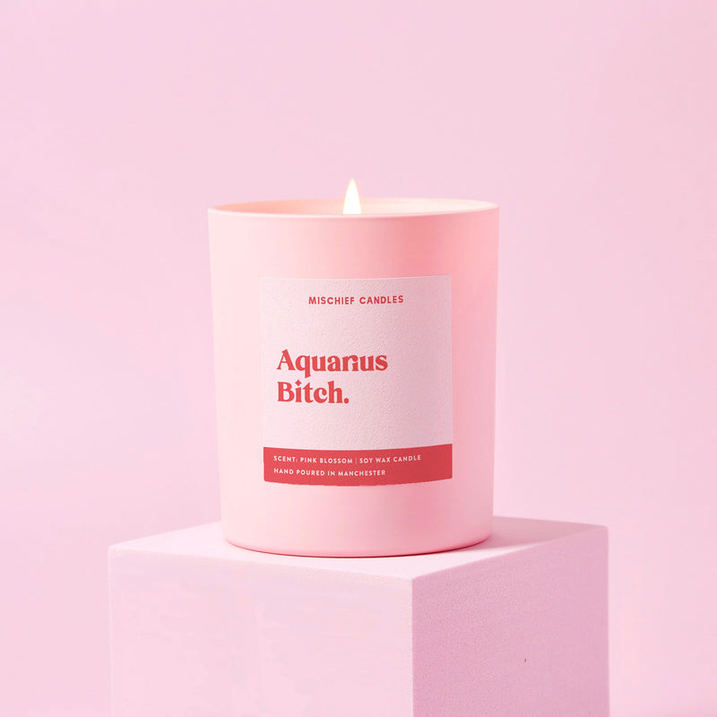 Load image into Gallery viewer, Aquarius Birthday Gift Funny Zodiac Candle Aquarius Bitch
