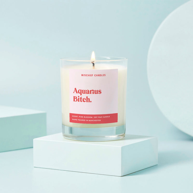 Load image into Gallery viewer, Aquarius Birthday Gift Funny Zodiac Candle Aquarius Bitch
