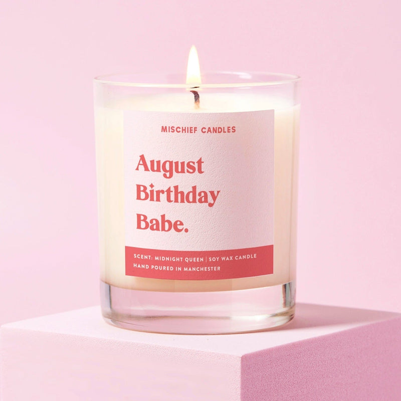 Load image into Gallery viewer, August Birthday Gift Funny Gift Candle August Birthday Babe
