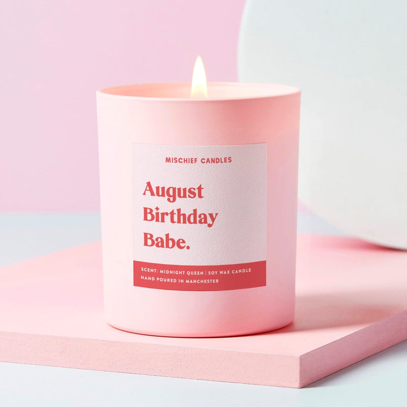 Load image into Gallery viewer, August Birthday Gift Funny Gift Candle August Birthday Babe
