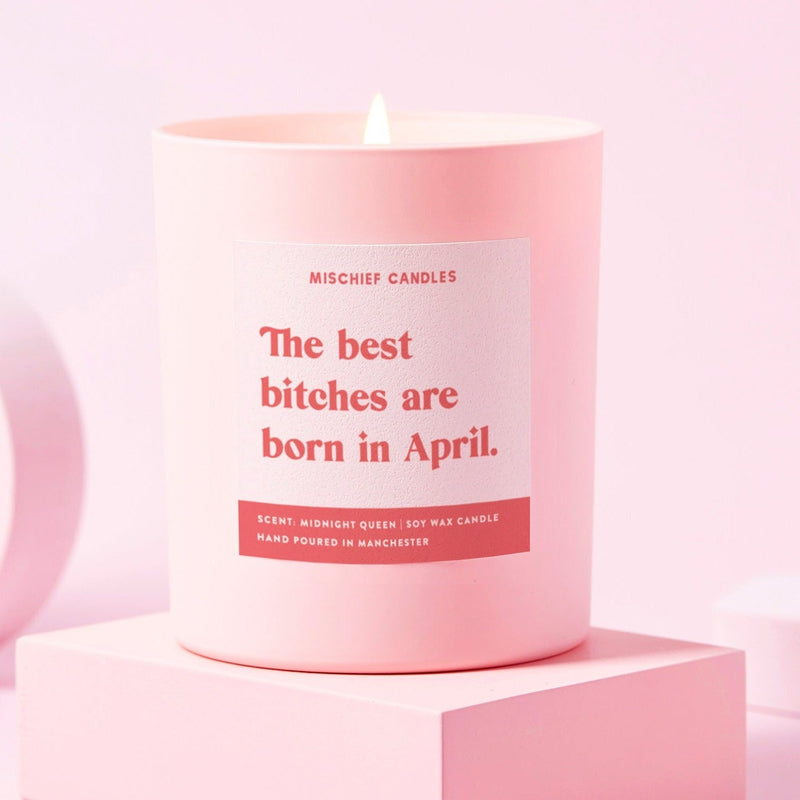 Load image into Gallery viewer, April Birthday Gift Funny Birthday Gift Candle April Birthday Bitch
