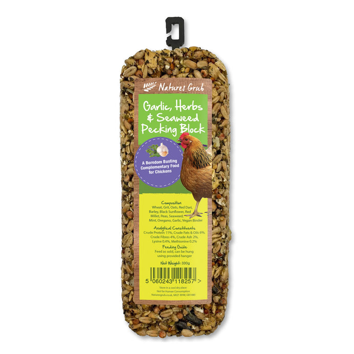 Nature's Grub Garlic, Herbs & Seaweed Pecking Block